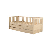 Paris Prix Pack - Lit Capitaine Enfant & Tiroir De Lit "Fritz" 90x200cm Naturel
