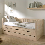 paris prix Pack - Lit Capitaine Enfant & Tiroir de Lit "Fritz" 90x200cm Naturel
