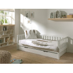 Paris Prix Pack - Lit Capitaine Enfant & Tiroir "Fritz" 90x200cm Blanc