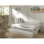 Paris Prix Pack - Lit Capitaine Enfant & Tiroir "Fritz" 90x200cm Blanc