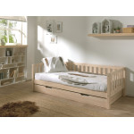 Paris Prix Pack - Lit Capitaine Enfant & Tiroir "Fritz" 90x200cm Naturel