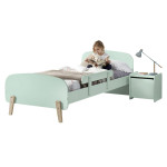 paris prix Pack - Lit Enfant Barrière & Chevet "Kiddy" 90x200cm Vert Menthe