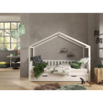 paris prix Pack - Lit Enfant Barrière & Tiroir "Dallas II" 90x200cm Blanc