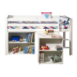 paris prix Pack - Lit Enfant Bureau & Bibliothèque "Pino" Blanc