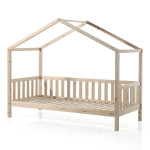 Paris Prix Pack - Lit Enfant Cabane & Matelas "Dallas II" 90x200cm Naturel