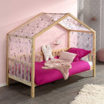 paris prix Pack - Lit Enfant Cabane & Matelas "Dallas III" 90x200cm Naturel