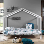 paris prix Pack - Lit Enfant Cabane & Matelas "Dallas III" 90x200cm Blanc