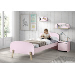 paris prix Pack - Lit Enfant Chevet & 2 Étagères "Kiddy" 90x200cm Rose