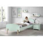 paris prix Pack - Lit Enfant Chevet & 2 Étagères "Kiddy" 90x200cm Vert Menthe