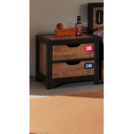 Paris Prix Pack - Lit Enfant & Chevet "Alex" 90x200cm Marron & Noir