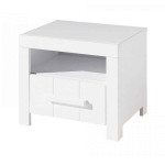 Paris Prix Pack - Lit Enfant Chevet & Armoire 2 Portes "Erik" Blanc