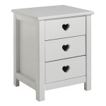 Paris Prix Pack - Lit Enfant Chevet Armoire & Bureau "Amori" Blanc