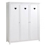 Paris Prix Pack - Lit Enfant Chevet Armoire & Bureau "Amori" Blanc