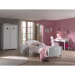 paris prix Pack - Lit Enfant Chevet Armoire & Bureau "Amori I" Blanc