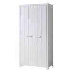 Paris Prix Pack - Lit Enfant Chevet Armoire & Bureau "Erik I" Blanc