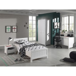 paris prix Pack - Lit Enfant Chevet Armoire & Bureau "Erik I" Blanc