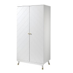 Paris Prix Pack - Lit Enfant Chevet Armoire & Commode "Billy" 90x200cm Blanc