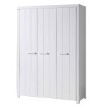 Paris Prix Pack - Lit Enfant Chevet & Armoire "Erik" Blanc