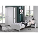 paris prix Pack - Lit Enfant Chevet & Armoire "Erik" Blanc