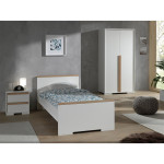 paris prix Pack - Lit Enfant Chevet & Armoire "London" Blanc