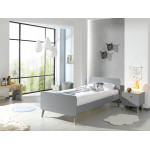 Paris Prix Pack - Lit Enfant & Chevet "Billy" 90x200cm Gris