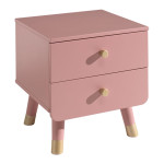 Paris Prix Pack - Lit Enfant & Chevet "Billy" 90x200cm Rose