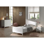 paris prix Pack - Lit Enfant Chevet & Commode "Billy" 90x200cm Blanc
