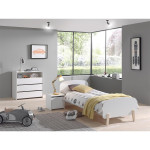 paris prix Pack - Lit Enfant Chevet & Commode "Kiddy" Blanc