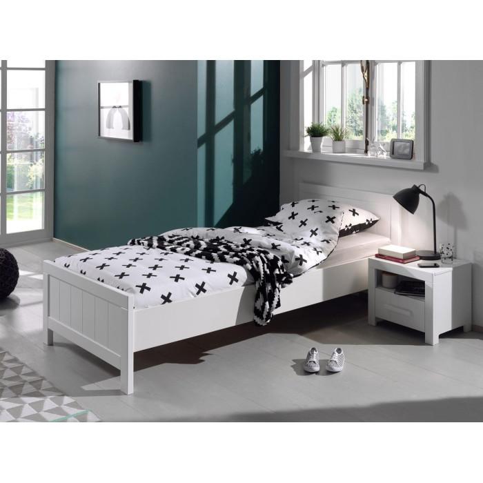 Paris Prix Pack - Lit Enfant & Chevet "Erik" 90x200cm Blanc
