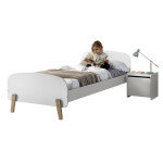 paris prix Pack - Lit Enfant & Chevet "Kiddy" 90x200cm Blanc