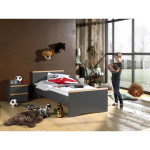 Paris Prix Pack - Lit Enfant & Chevet "London" 90x200cm Anthracite