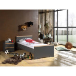 paris prix Pack - Lit Enfant & Chevet "London" 90x200cm Anthracite