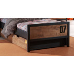 Paris Prix Pack - Lit Enfant Chevet & Tiroir "Alex" 90x200cm Marron & Noir