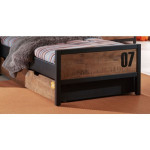 Paris Prix Pack - Lit Enfant Chevet Tiroir & Armoire "Alex" Marron & Noir