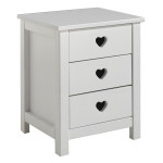 Paris Prix Pack - Lit Enfant Chevet Tiroir & Armoire "Amori" Blanc