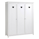 Paris Prix Pack - Lit Enfant Chevet Tiroir & Armoire "Amori" Blanc