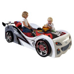 paris prix Pack - Lit Enfant & Matelas "Brap" 90x200cm Blanc