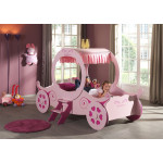 Paris Prix Pack - Lit Enfant & Matelas "Carrosse" 90x200cm Rose