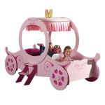 paris prix Pack - Lit Enfant & Matelas "Carrosse" 90x200cm Rose