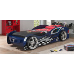 Paris Prix Pack - Lit Enfant & Matelas "Gran Turismo" 90x200cm Bleu
