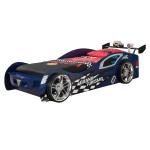 paris prix Pack - Lit Enfant & Matelas "Gran Turismo" 90x200cm Bleu