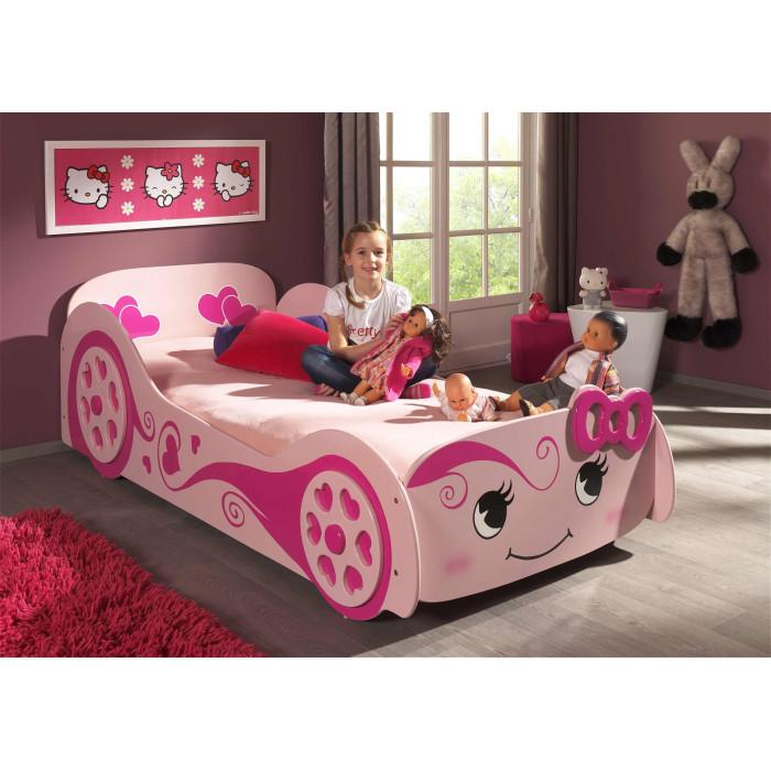 Paris Prix Pack - Lit Enfant & Matelas "Love" 90x200cm Rose