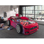 Paris Prix Pack - Lit Enfant & Matelas "Panther Power" 90x200cm Rouge