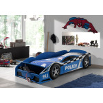 Paris Prix Pack - Lit Enfant & Matelas "Police" 70x140cm Bleu