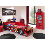 Paris Prix Pack - Lit Enfant & Matelas "Race" 70x140cm Rouge