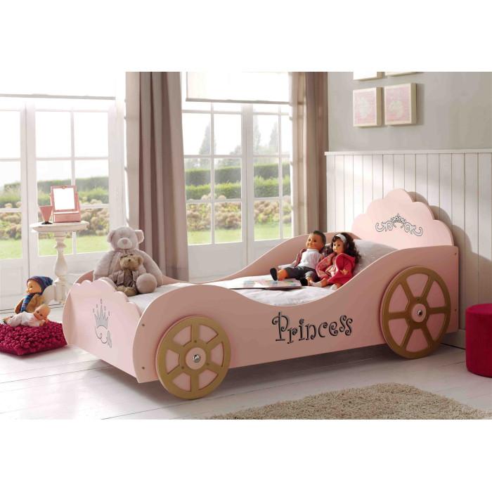 Paris Prix Pack - Lit Enfant & Matelas "Voiture" 90x200cm Rose