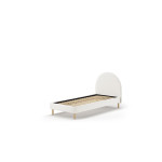 Paris Prix Pack - Lit Enfant & Pouf Bouclé "Moon" 90x200cm Blanc