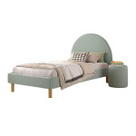 paris prix Pack - Lit Enfant & Pouf Bouclé "Moon" 90x200cm Vert
