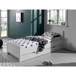 paris prix Pack - Lit Enfant Sommier & Tiroir "Erik" 90x200cm Blanc