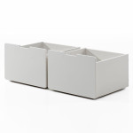 Paris Prix Pack - Lit Enfant Surélevé 2 Tiroirs & Étagère "Pino" Blanc